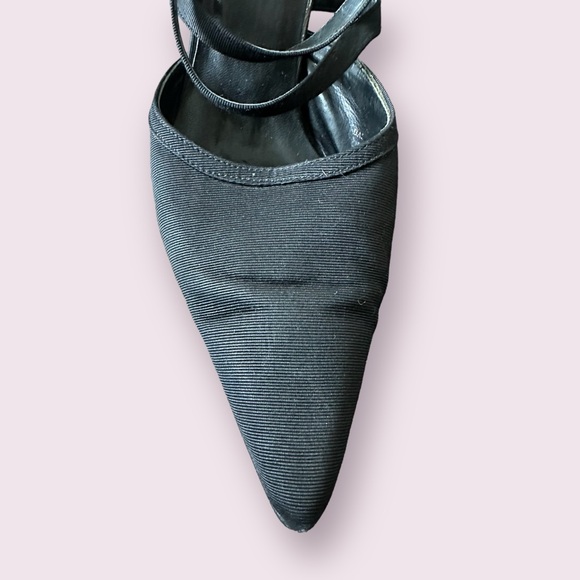 Women’s Colin Stuart Vintage Black Pointy Toe Strappy 4” High Heel Shoes - Picture 2 of 11